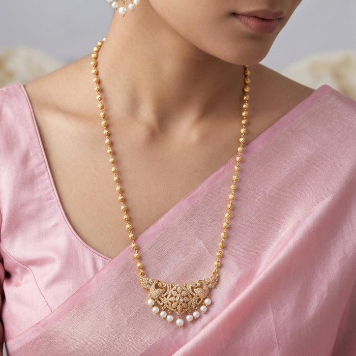Heritage gold plated padakam long necklace HP524