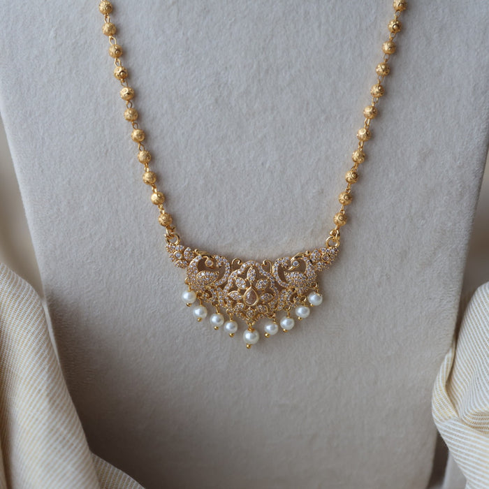 Heritage gold plated padakam long necklace HP524