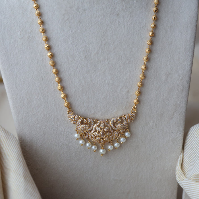 Heritage gold plated padakam long necklace HP524
