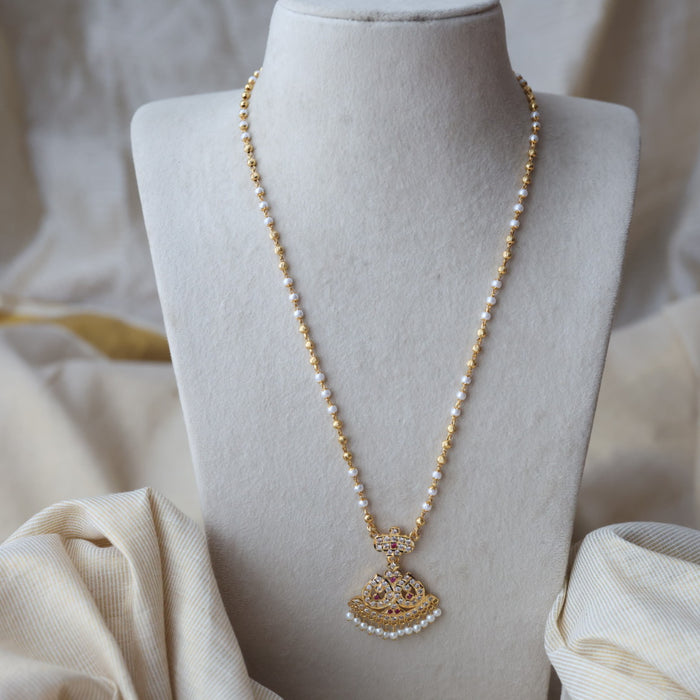 Heritage gold plated padakam long necklace HP1238