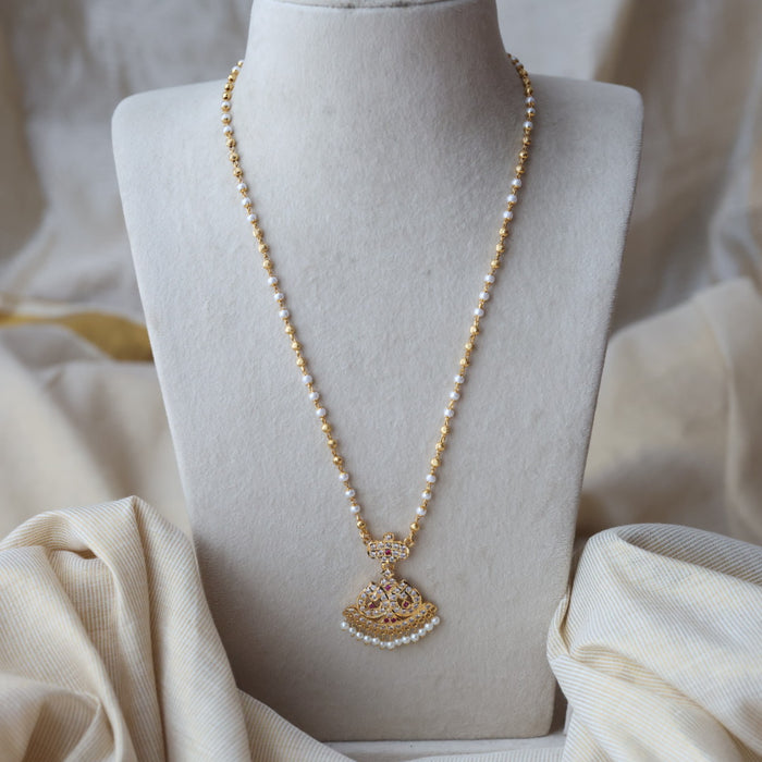 Heritage gold plated padakam long necklace HP1238
