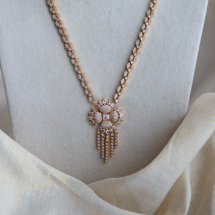 Heritage gold plated long necklace with earrings HL7582