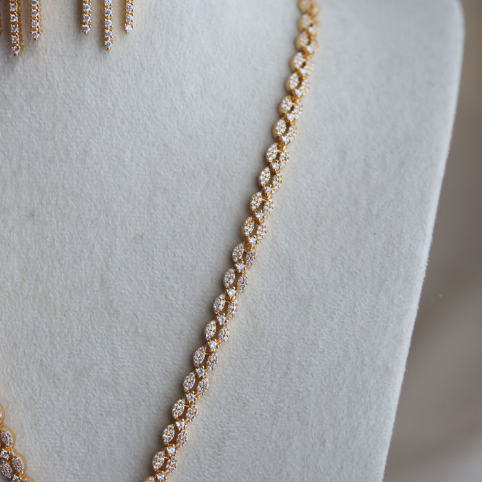 Heritage gold plated long necklace with earrings HL7582
