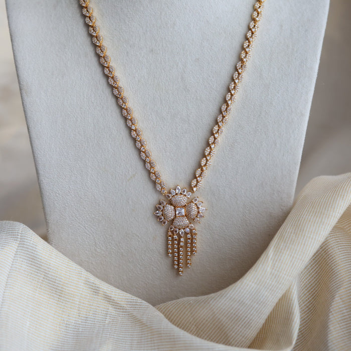 Heritage gold plated long necklace with earrings HL7582