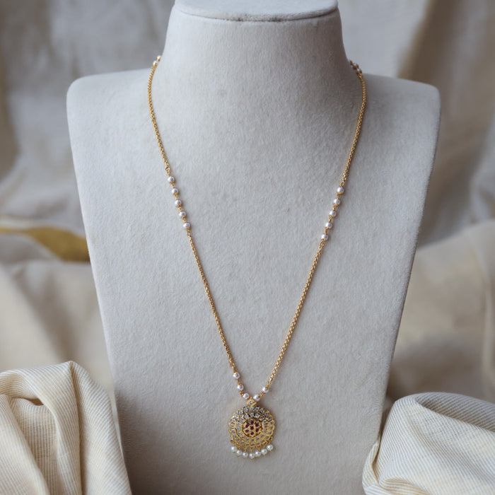 Heritage gold plated padakam long necklace HP1467