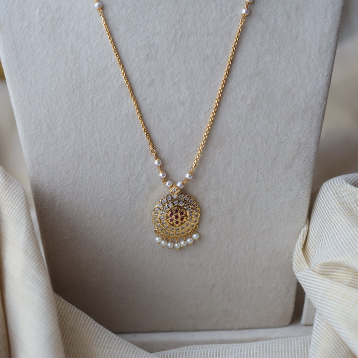 Heritage gold plated padakam long necklace HP1467