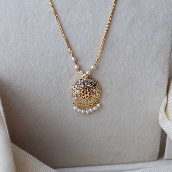 Heritage gold plated padakam long necklace HP1467