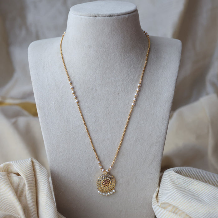 Heritage gold plated padakam long necklace HP1467