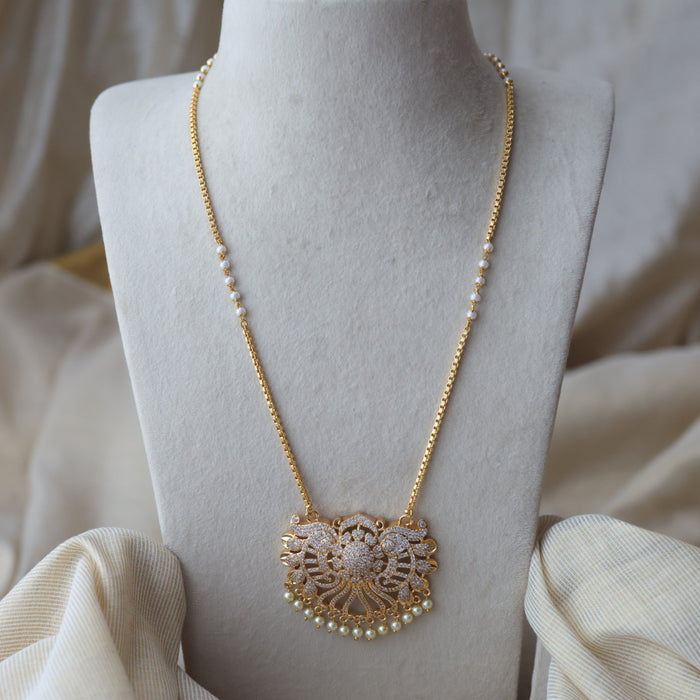 Heritage gold plated padakam long necklace HP976