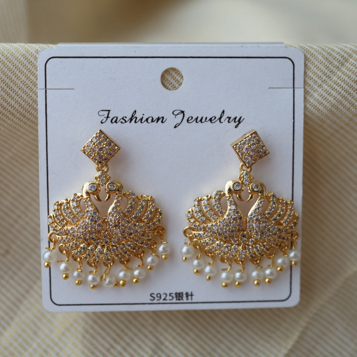 Heritage white stone drop earrings HD1046