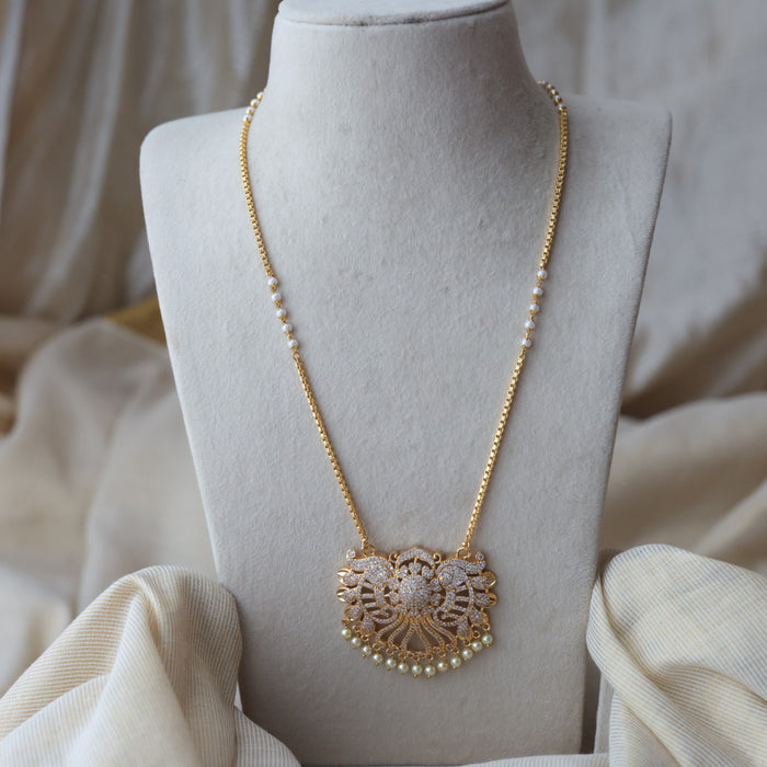 Heritage gold plated padakam long necklace HP976