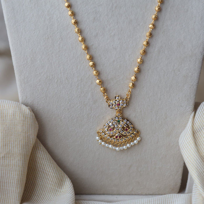 Heritage gold plated padakam long necklace HP5237