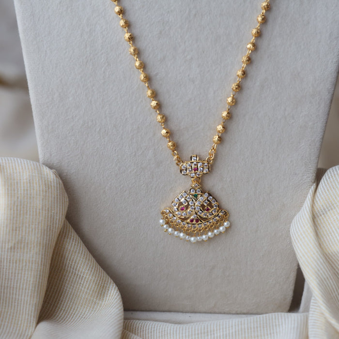 Heritage gold plated padakam long necklace HP5237