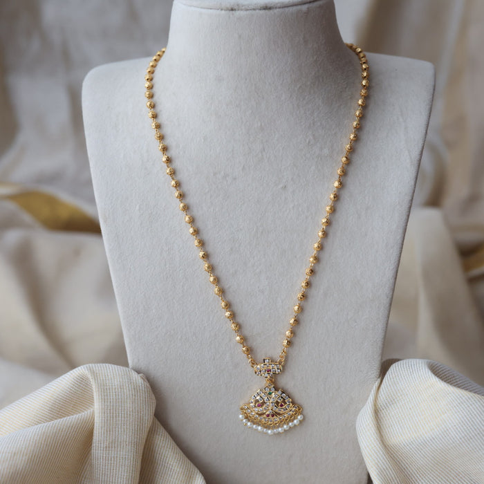 Heritage gold plated padakam long necklace HP5237