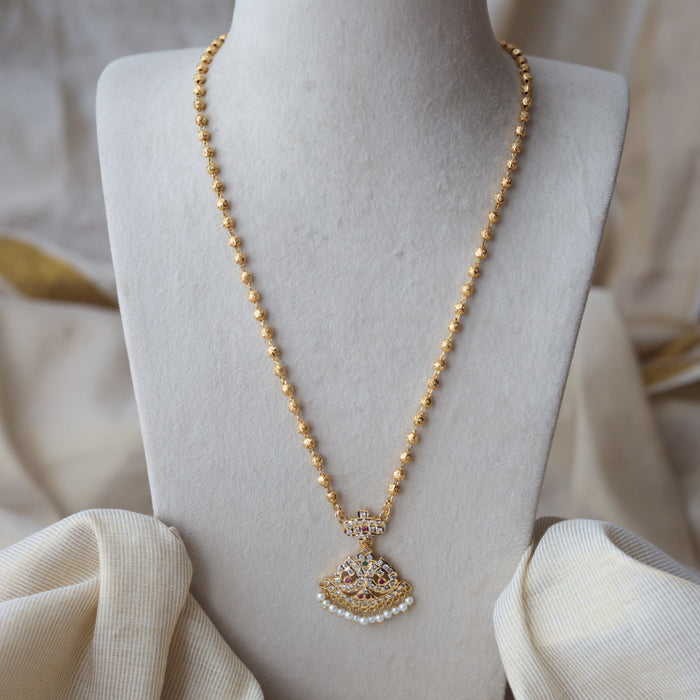 Heritage gold plated padakam long necklace HP807