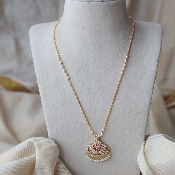 Heritage gold plated padakam long necklace HP807