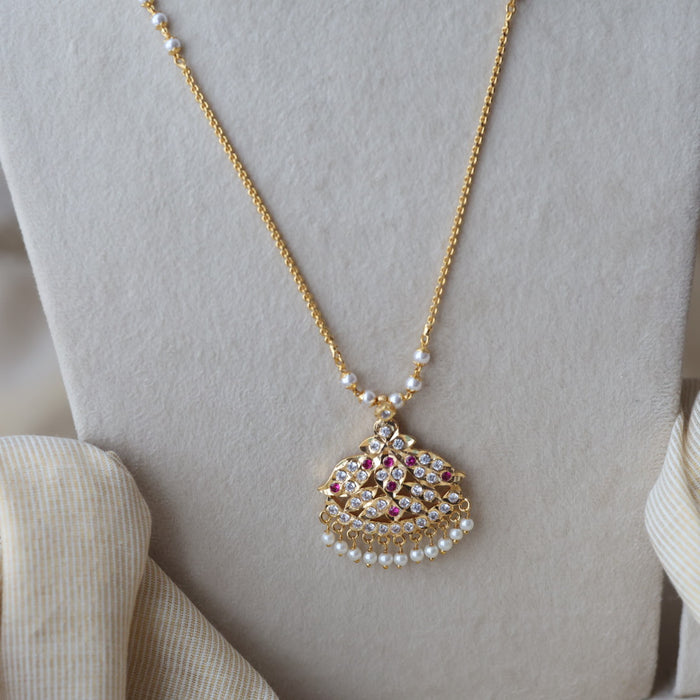 Heritage gold plated padakam long necklace HP807