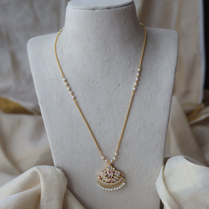 Heritage gold plated padakam long necklace HP807