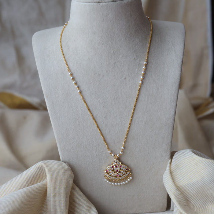 Heritage gold plated padakam long necklace HP807