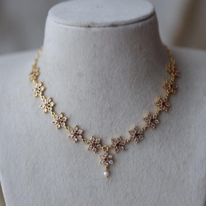 Heritage gold plated short necklace H489