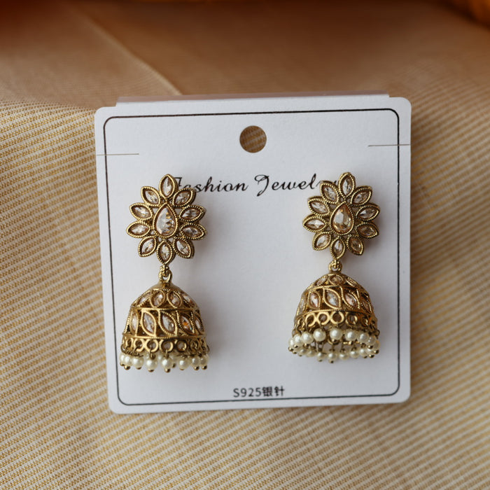 Trendy pearl jumka earring TJ111
