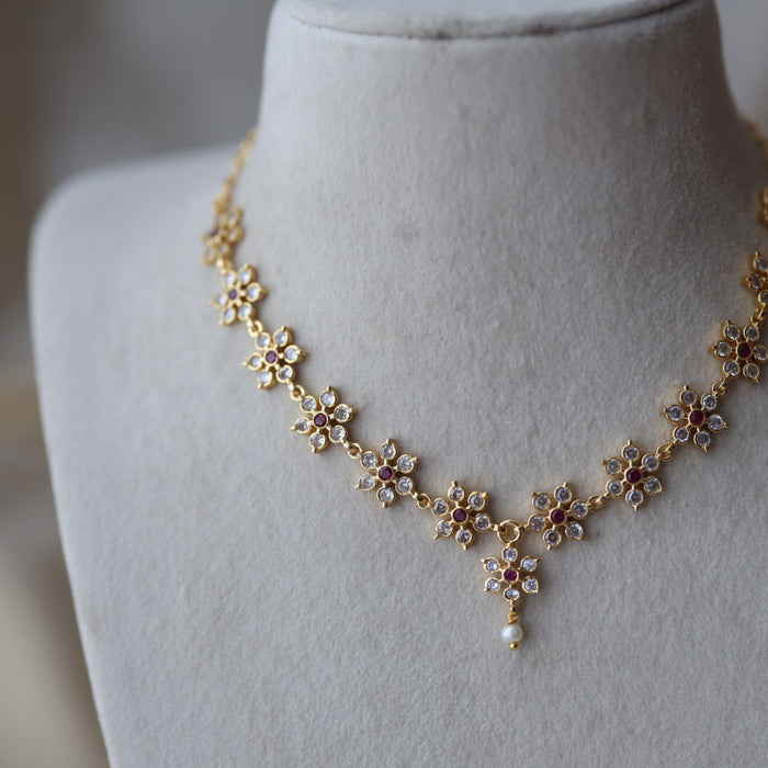 Heritage gold plated short necklace H489