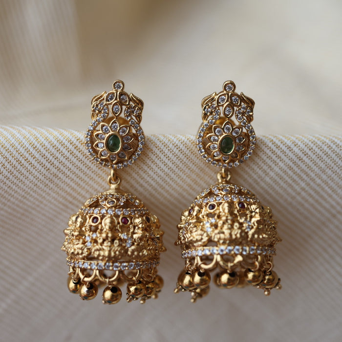 Antique temple design jumka earrings AJ204