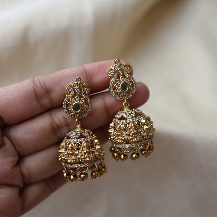 Antique temple design jumka earrings AJ204