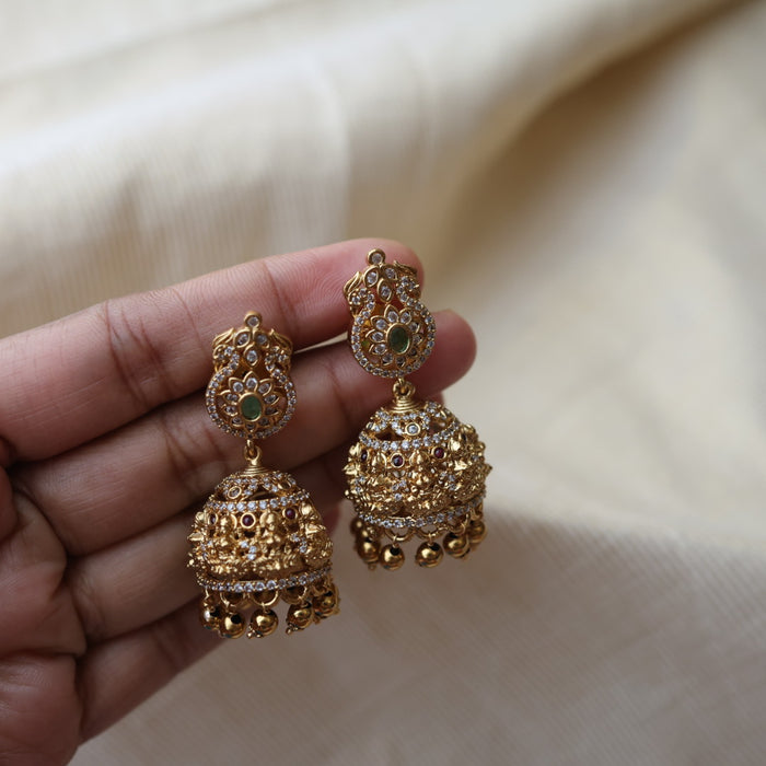 Antique temple design jumka earrings AJ204