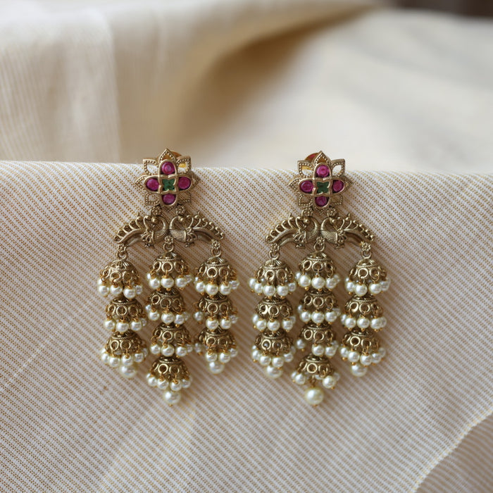 Antique trendy peadl design jumka earring AD291