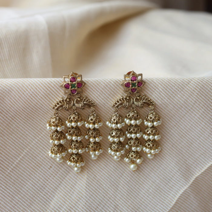 Antique trendy peadl design jumka earring AD291
