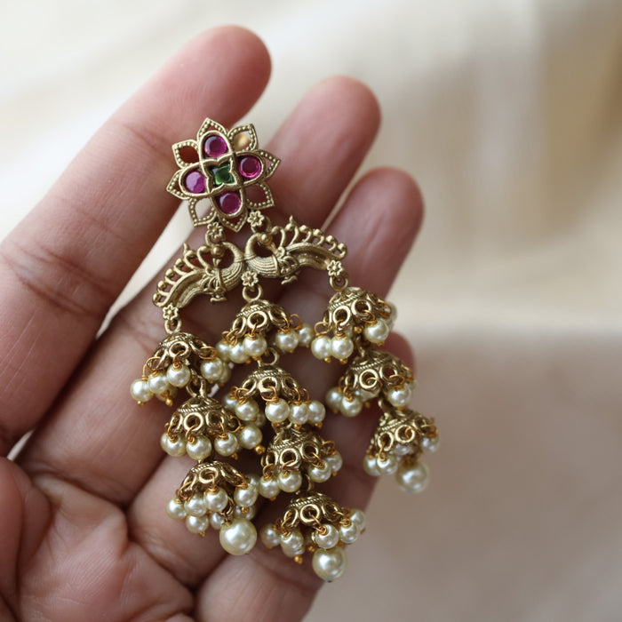 Antique trendy peadl design jumka earring AD291