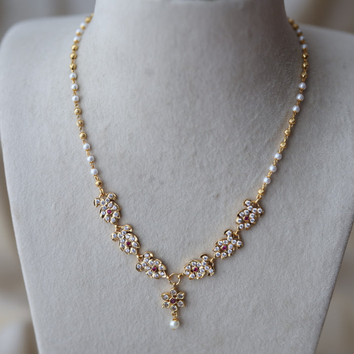 Heritage gold plated short necklace H6990