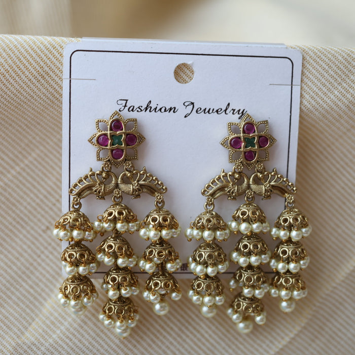 Antique trendy peadl design jumka earring AD291