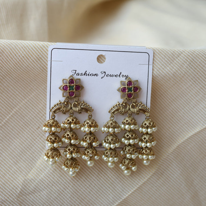 Antique trendy peadl design jumka earring AD291