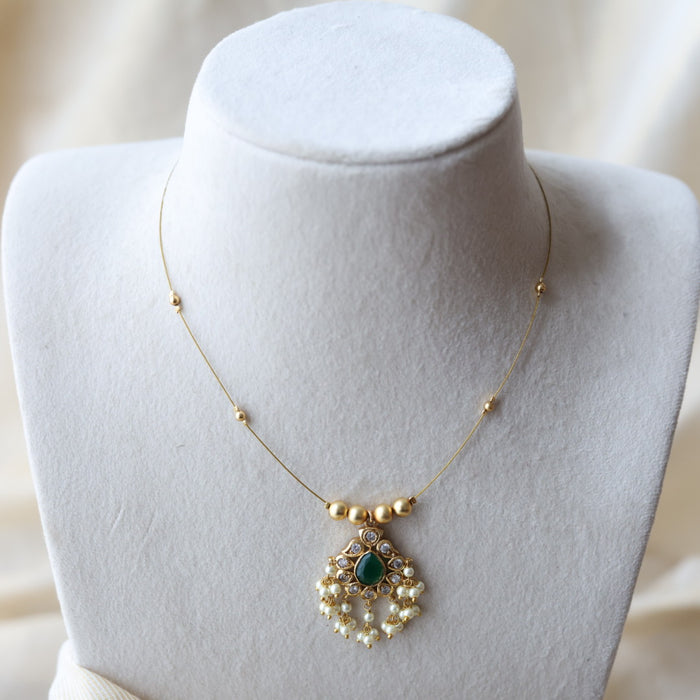 Antique pearl design invisible necklace IN1066