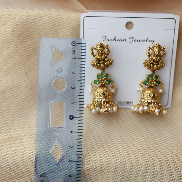 Antique gold temple jumka earrings AJ7844