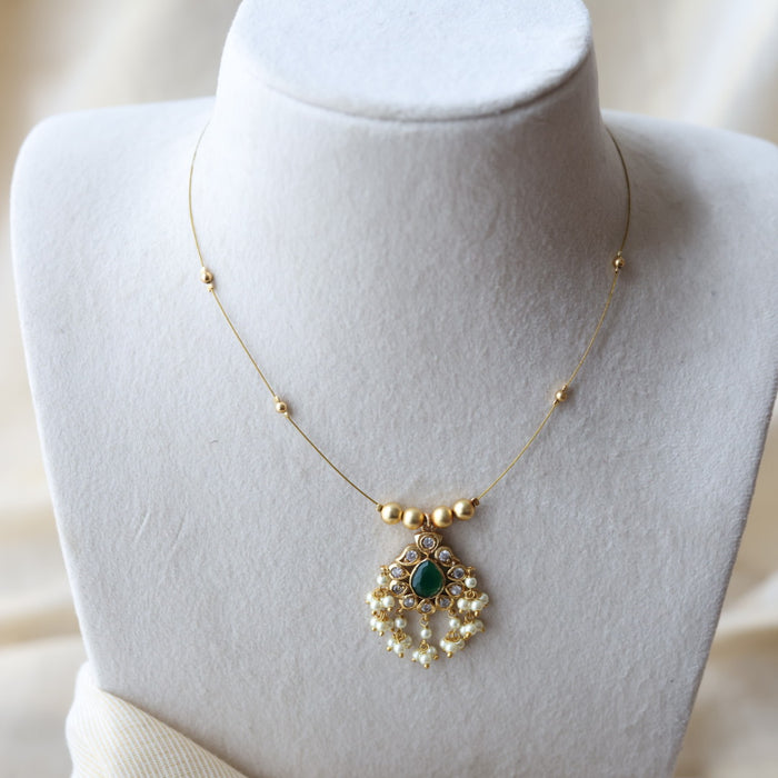 Antique pearl design invisible necklace IN1066