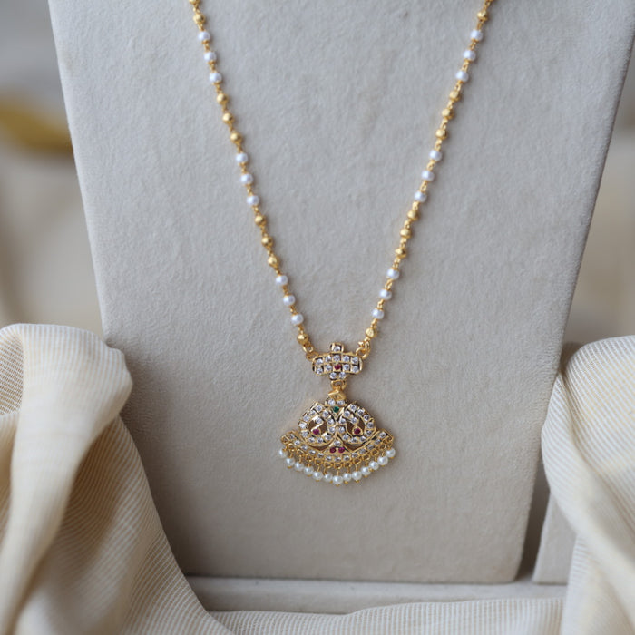 Heritage gold plated padakam long necklace HP6899