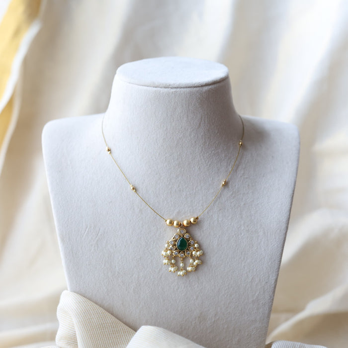 Antique pearl design invisible necklace IN1066