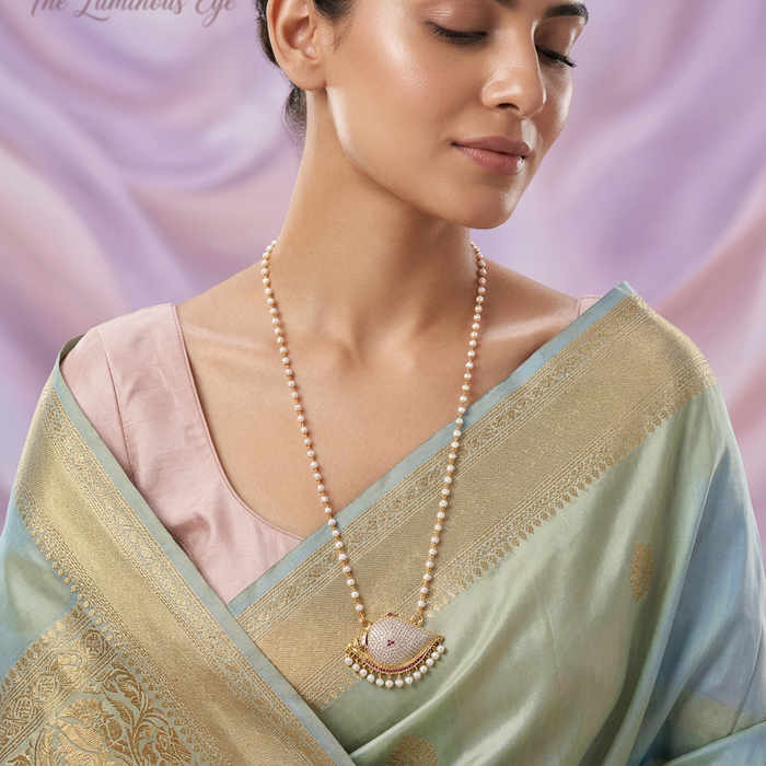 Heritage gold plated padakam long necklace HP1444