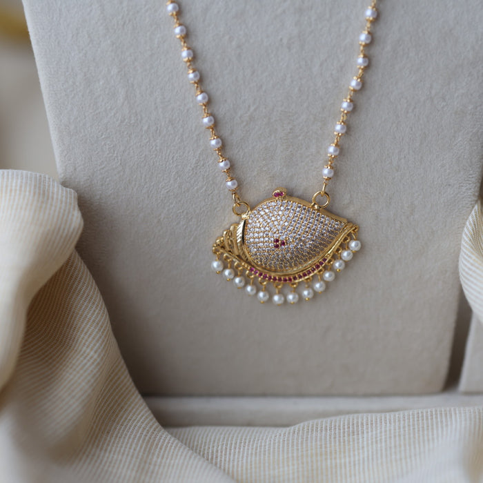 Heritage gold plated padakam long necklace HP1444
