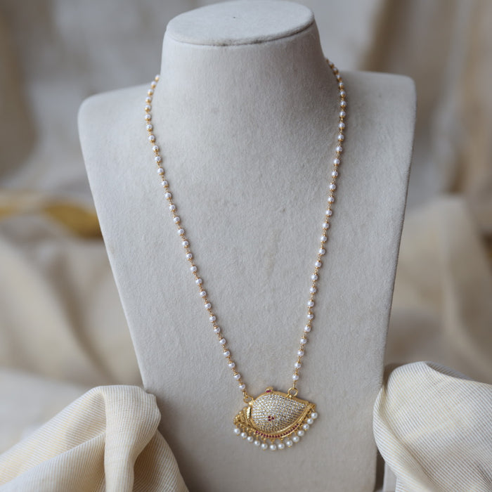 Heritage gold plated padakam long necklace HP1444