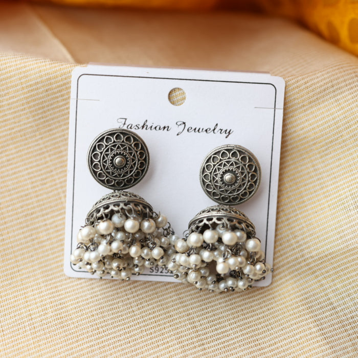 Trendy black metal jumka earring TJ112