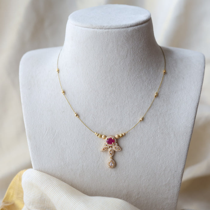 Heritage gold plated invisible short necklace IN9021