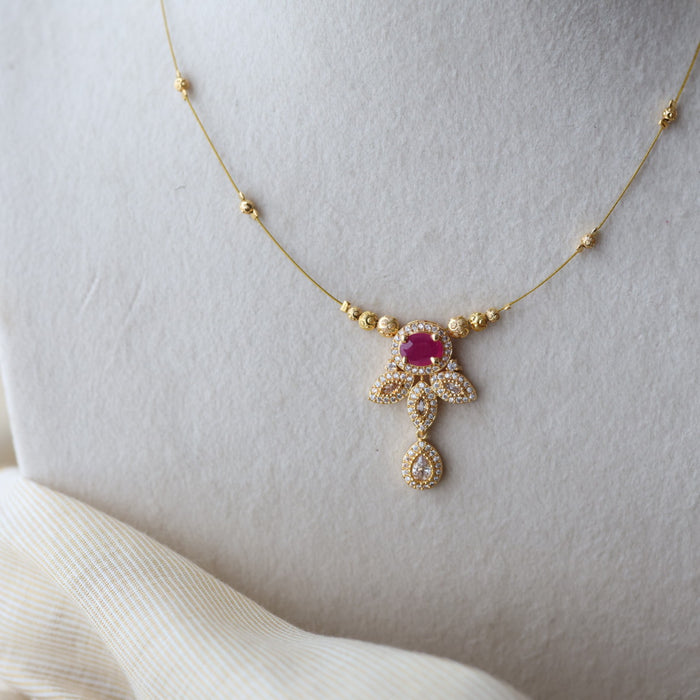 Heritage gold plated invisible short necklace IN9021