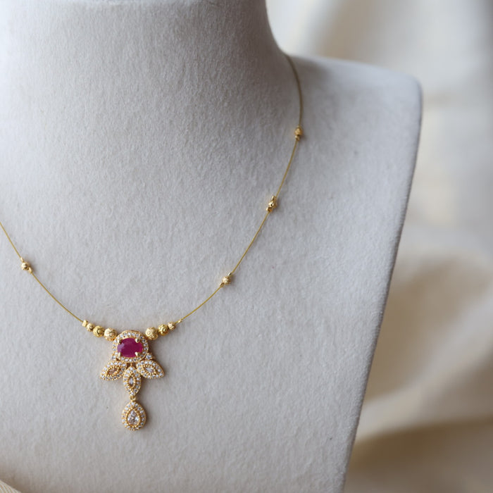 Heritage gold plated invisible short necklace IN9021