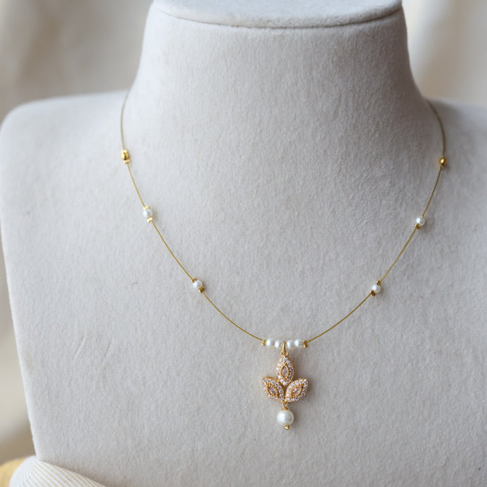 Heritage gold plated invisible short necklace IN9022