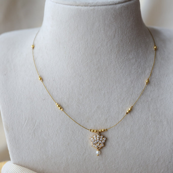 Heritage gold plated invisible short necklace IN9024