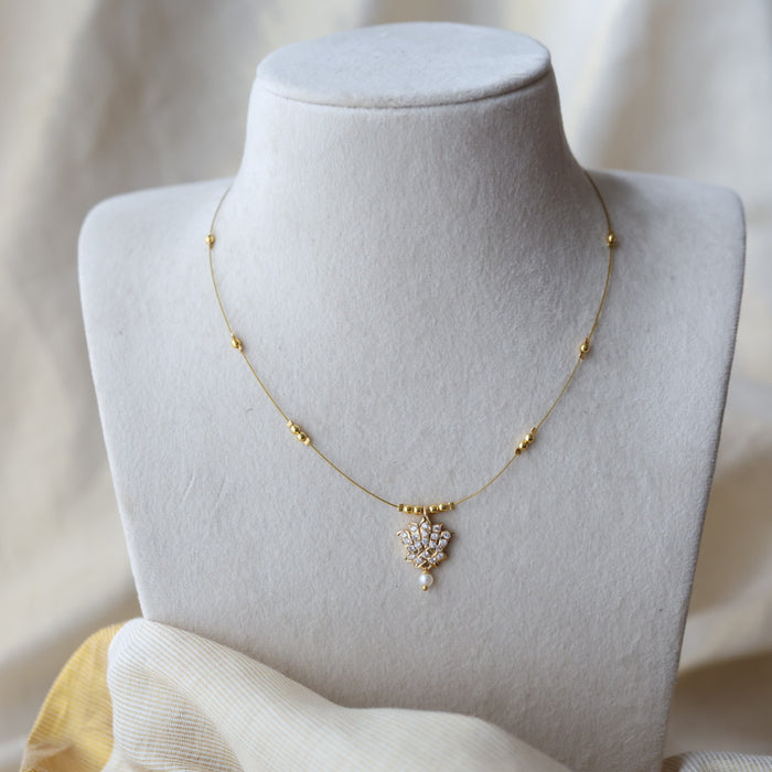 Heritage gold plated invisible short necklace IN9024